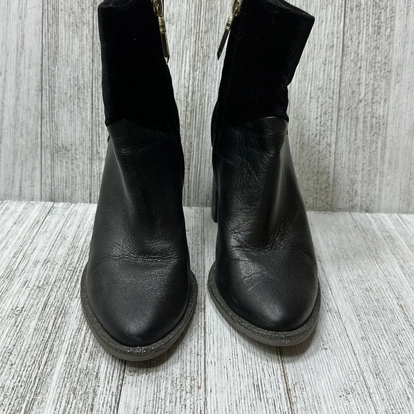 TED BAKER Leather/Suede Block Heel Booties - Picture 4 of 9